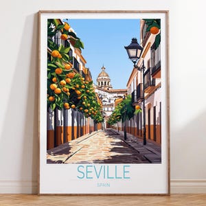 Seville Spain Travel Print, Spain Travel Poster, Seville Travel Wall Art, House Warming Gifts, Custom Travel Poster