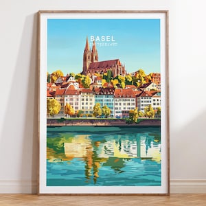 Basel Reise Poster, Schweiz Reise Poster, Basel Schweiz Reise Wandkunst, Minimalistisches Reise Poster, Hochzeitsgeschenke