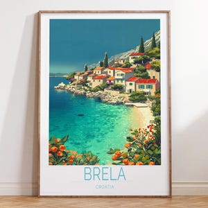 Brela Croatia Travel Poster, Croatia Travel Print, Brela Travel Wall Art, House Warming Gifts, Personalised Travel Gifts
