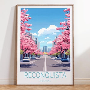 Impresión de viaje de la Reconquista Argentina, póster de viaje de Argentina, impresión de arte mural de la Reconquista, regalos de inauguración de casa, regalos de boda