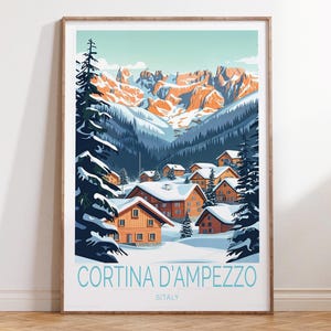 Cortina D'Ampezzo Italien Reisedruck, Italienreise Wandkunst, Cortina D'Ampezzo Reiseplakat, Wohnkultur, Geburtstagsgeschenke