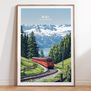Rigi Travel Print, Rigi Switzerland Travel Print, Switzerland Travel Poster, Minimalist Cityscape, Birthday Present