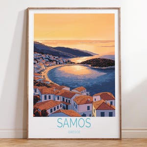 Samos Greece Travel Print, Greece Wall Art Print, Samos Travel Poster, Personalized Travel Gifts, Home Decor Gifts