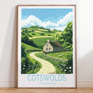 Cotswolds Vereinigtes Königreich Reiseplakat, Vereinigtes Königreich Reisedruck, Cotswolds Reiseplakat, Geburtstagsgeschenke, Wohnkultur