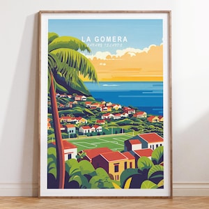 La Gomera Travel Print, Canary Islands Travel Wall Art, La Gomera Canary Islands Travel Poster, Personalised Gifts, Minimalist Cityscape