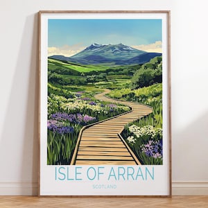 Isle Of Arran Scotland Travel Poster, Scotland Travel Wall Art, Isle Of Arran Travel Print, Birthday Gifts, Home Decor