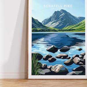 Scafell Pike Reise Wandkunst, Lake Bezirk England Poster, Scafell Pike Berg Druck, personalisierte Geschenke, Geburtstagsgeschenke