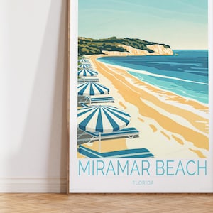 Miramar Beach Wall Art Print, Miramar Beach Florida Travel Poster, Florida Travel Print, Custom Travel Poster, Birthday Gifts