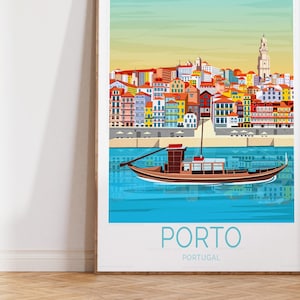 Porto Portugal Travel Poster, Portugal Wall Art Print, Portu Travel Print, Custom Travel Poster, House Warming Gifts