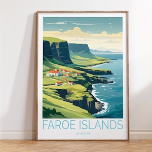 Färöer Dänemark Reise Poster, Färöer Dänemark Reise Poster, Färöer Dänemark Reise Wandkunst, Färöer Dänemark Reise Geschenk