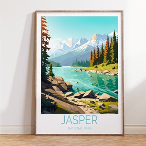 Jasper National Park Travel Poster, Jasper Canada National Park Poster, Jasper Canada National Park Travel Wall Art, Travel Gift