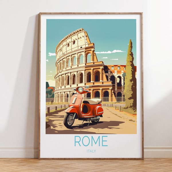 Affiche de voyage Rome Italie, affiche Rome Italie, art mural voyage Rome Italie, cadeau voyage Italie, impression d'art mural voyage Italie, cadeau d'anniversaire