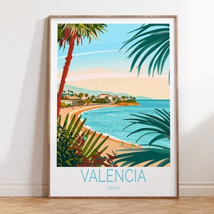 Valencia Custom Travel Poster, Valencia Spain Travel Wall Art, Spain Coastal Print, Home Decor Gifts, Birthday Present