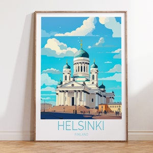 Helsinki Finland Travel Poster, Helsinki Travel Poster, Helsinki Travel Wall Art, Helsinki Finland Travel Gift, Finland Travel Art