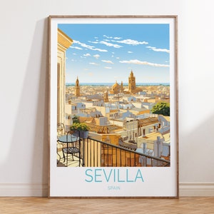 Cartel de viaje de Sevilla España Cartel de viaje de España, Cartel de Sevilla España, Arte de pared de viaje de Sevilla España, Regalo de viaje de Sevilla España