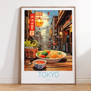 Tokyo Japan Reiseplakat, Tokyo Japan Ramen Essen Poster Wandkunst, Tokyo Japan Reisewandkunst, Reisegeschenk, japanisches Poster