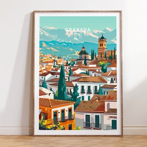 Granada Spain Travel Print, Spain Travel Poster, Granada Spain Wall Art, Custom Travel Poster, Home Decor, Birthday Gifts