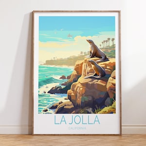La jolla San Diego California Travel Poster, California Coastal Wall Art, La Jolla Travel Wall Art, San Diego California