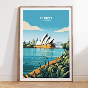 Sydney Australia Travel Poster, Sydney Australia Poster, Australia Travel Wall Art, Sydney Travel Gift, Australia Minimalist Print