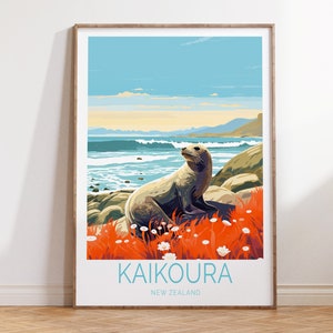 Kaikoura New Zealand Travel Poster, Kaikoura New Zealand Poster, Kaikoura New Zealand Travel Wall Art, New Zealand Travel Wall Decor