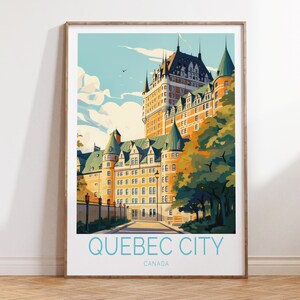 Affiche voyage Québec Canada, affiche Québec Canada, art mural voyage Québec, cadeau voyage Canada, cadeau d'anniversaire