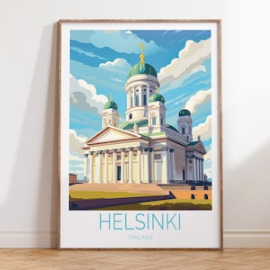 Helsinki Finland Travel Poster, Helsinki Travel Wall Art, Finland Travel Print, House Warming Gifts, Birthday Gifts