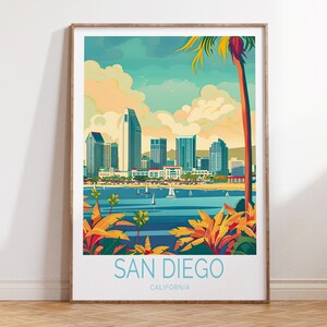 San Diego Poster, San Diego California Travel Wall Art, USA Custom Travel Poster, California Gifts, Personalised Gifts