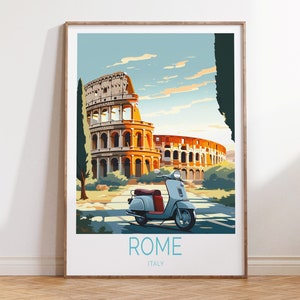 Rome Italy Travel Poster, Italy Wall Art, Colosseum Poster, Italy Rome Travel Gift, Home Decor, Birthday Gifts, Wedding Gifts