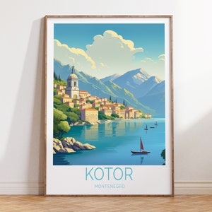 Póster de viaje de Kotor Póster de viaje de Montenegro, Arte mural de viaje de Kotor Montenegro, Regalos de viaje de Kotor Montenegro, Impresión de viaje de Kotor