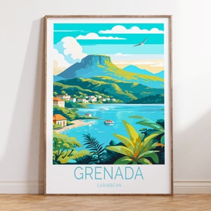 Grenada Islands Travel Poster, Grenada Islands Caribbean Wall Art, Grenada Travel Wall Art, Grenada Islands, Grenada Travel Wall Art