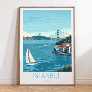 Impresión de viaje de Estambul, Turquía, arte de pared de Turquía, póster de ciudad histórica, decoración de pared de Estambul, Turquía, regalo de cumpleaños, decoración del hogar