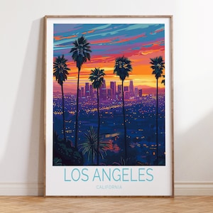 Los Angeles Travel Poster, California Travel Wall Art, Los Angeles Travel Wall Decor, Los Angeles Travel Gift, Birthday Gift