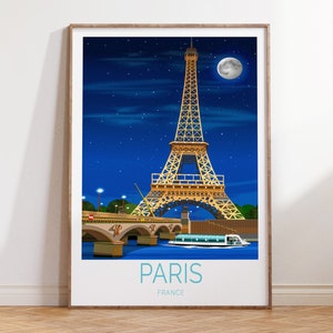 Paris Eiffel Tower France Travel Poster, Paris Eiffel Tower Paris France Travel Wall Art, Eiffel Tower Paris Birthday Gifts