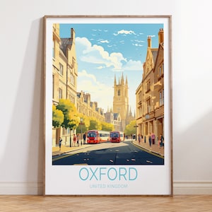 Oxford England Travel Poster, England Poster Wall Art, Oxford England Travel Wall Art, Oxford Travel Poster, Traveler Gift