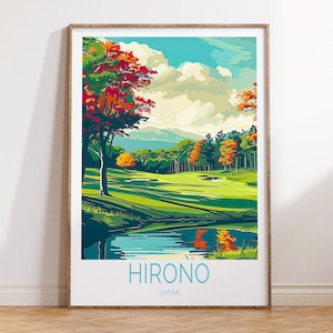 Hirono Travel Poster, Japan Print, Hirono Japan Travel Wall Art, Japan Hirono Golf Poster, Personalized Gift, Birthday Gifts