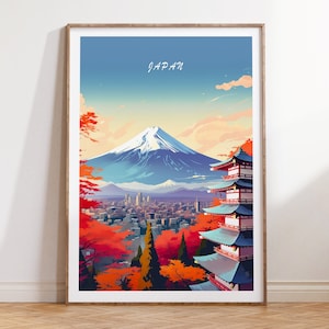 Japan Travel Poster, Japan East Asia Travel Gift, Japan Travel Wall Art, East Asia Custom Traveler Gifts, Birthday Gift
