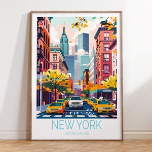 New York City Travel Poster Print, United States Wall Art, New York USA Print, City Poster, Personalised Gifts, Birthday Present