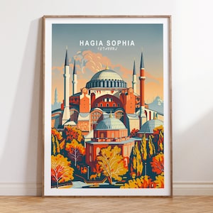 Hagia Sophia Istanbul Poster, Turkey Istanbul Wall Art Decor, Hagia Sophia Artwork Poster, Personalised Present, Wedding Gifts