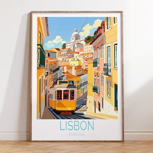Lisbon Travel Print, Lisbon Portugal Poster, Portugal City Wall Art, Travel Home Decor, Personalised Gifts, Birthday Present