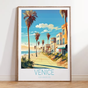 Venice Los Angeles Travel Poster, Los Angeles Wall Art, Venice Poster, Venice Los Angeles Travel Gifts, Los Angeles Gifts