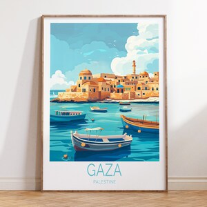 Gaza City Travel Poster, Gaza Palestine Wall Art, Palestine Travel Gift, Home Decor, Personalised Gifts, Birthday Present