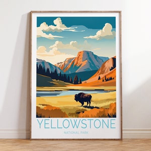 Yellowstone Nationalpark, Yellowstone Poster, Yellowstone Reisewandkunst, Yellowstone Nationalpark Reisegeschenk