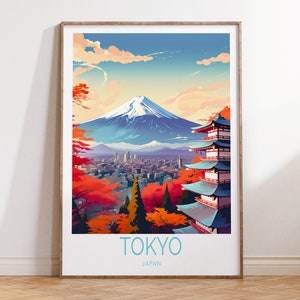 Tokyo Travel Poster, Tokyo Japan Poster Wall Art, Tokyo Japan Travel Wall Art, Tokyo Traveler Gift, Birthday Gift
