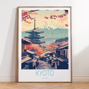 Kyoto Tokyo Reiseplakat, Tokyo Poster, Kyoto Tokyo Wand-Kunst-Dekor, Japanische Stadt Druck, Kyoto Fuji Poster, personalisierte Geschenke