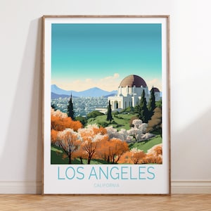 Póster de viaje a Los Ángeles, arte mural de viaje a Los Ángeles, California, impresión de viaje a California, regalos de decoración del hogar, regalos de cumpleaños