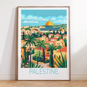 Impresión de la Mezquita Al-Aqsa de Palestina, Arte mural de viaje a Palestina, Gaza, Decoración vintage de Palestina, Regalo de viaje a Jerusalén