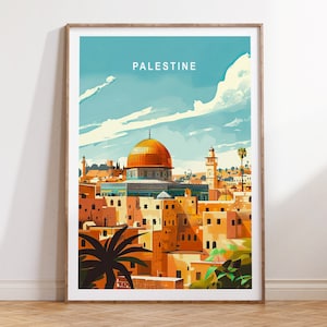 Palestine Al-Aqsa Mosque Poster, Palestine Gaza Wall Art Decor, Jerusalem Travel Gift, Palestine Custom Travel Poster, Home Decor