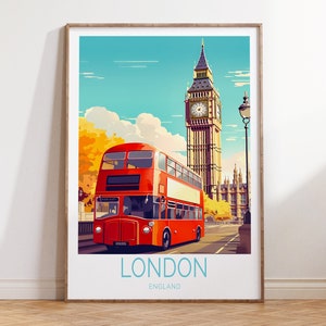 London Uk Travel Poster, United Kingdom Wall Art, London Travel Wall Art, London Big Ben England Gifts, Birthday present
