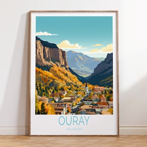 Cartaz de viagem Ouray, Arte de parede de viagem Ouray, Arte de parede de viagem Colorado, Cartaz de viagem Ouray Colorado