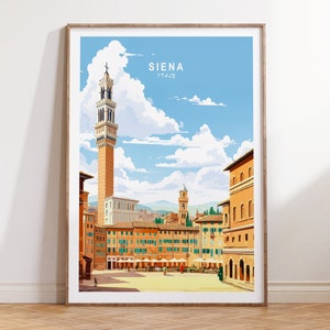 Siena reisposter, Italië reisposter, Siena reizen kunst aan de muur, Siena Italië reizen muur print, Siena Italia reiscadeaus, verjaardagscadeaus